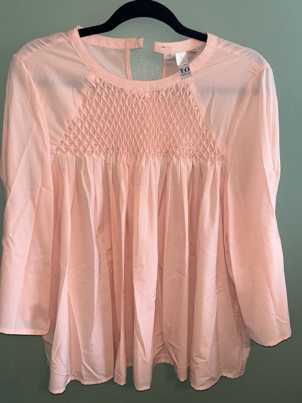 t/o Light Pink Smocked Yoke Tunic